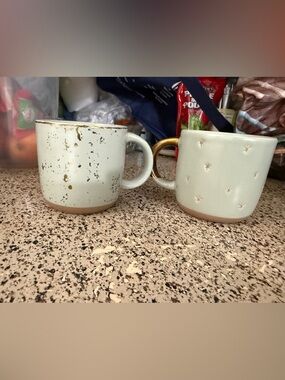Hearth and Hand Ceramic Mint Green Stoneware Mug with Gold Handle